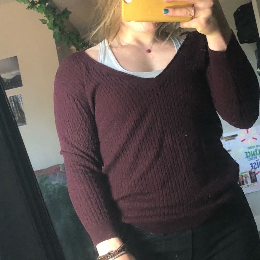 Maroon Sweater-style Longsleeve